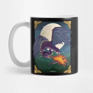 Purple Dragon Full Moon Fantasy Novelty Gift Mug